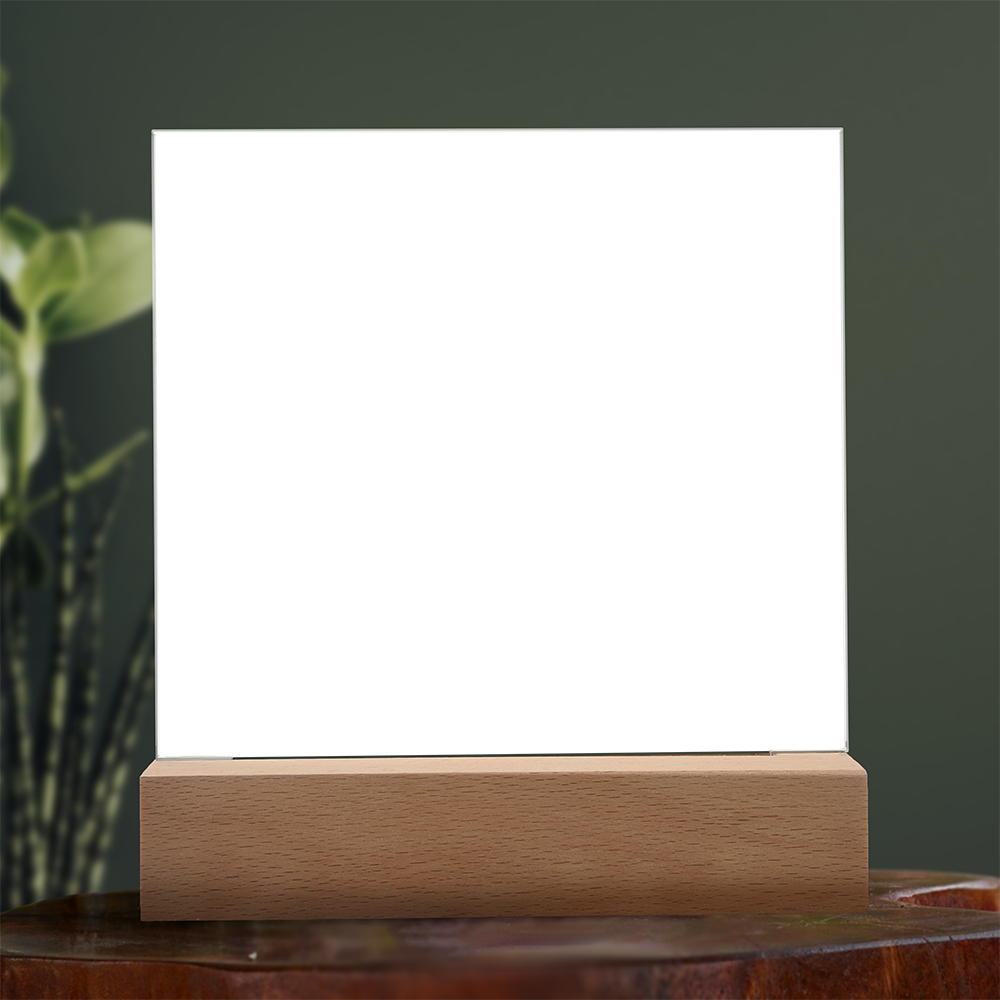 Plaque carrée en acrylique gravée