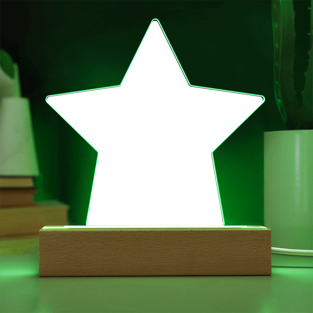 Plaque étoile en acrylique gravée