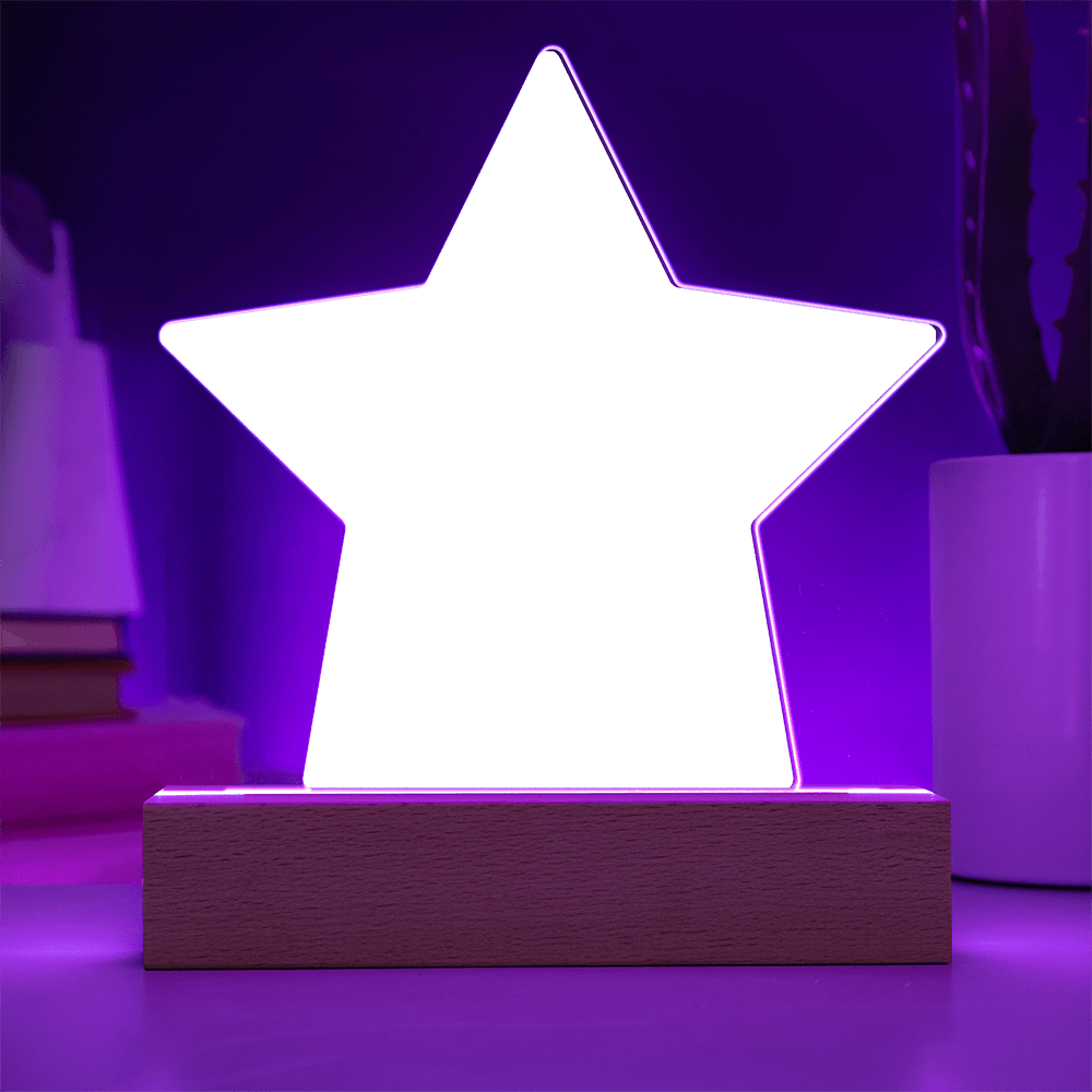 Plaque étoile en acrylique gravée