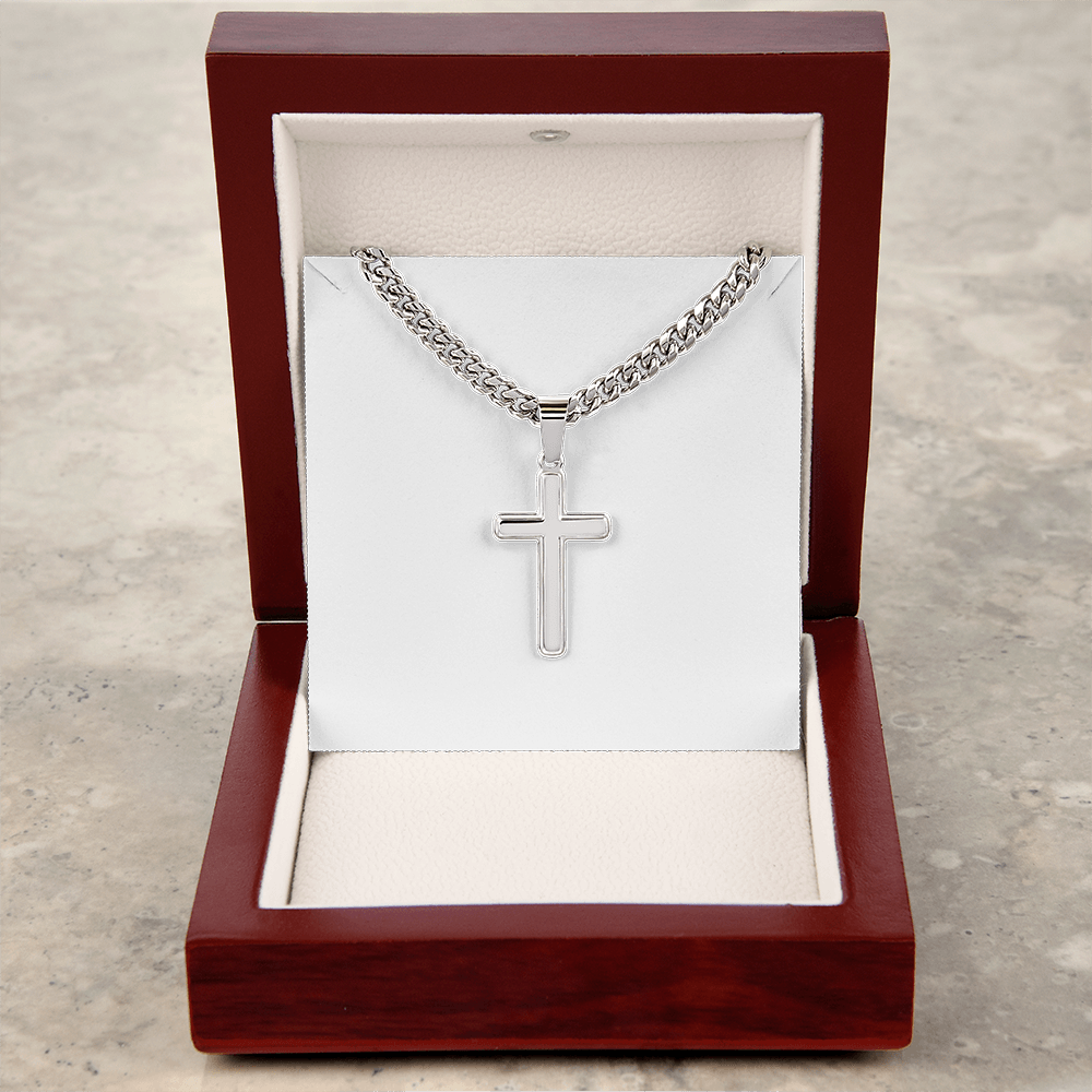 Chaîne croix du Christ gravure possible