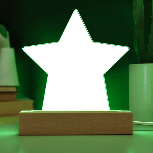 Plaque étoile en acrylique gravée