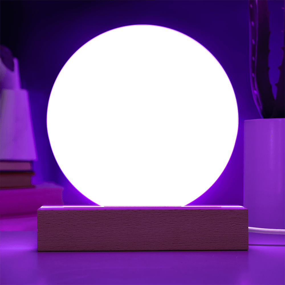 Plaque circulaire en acrylique gravée