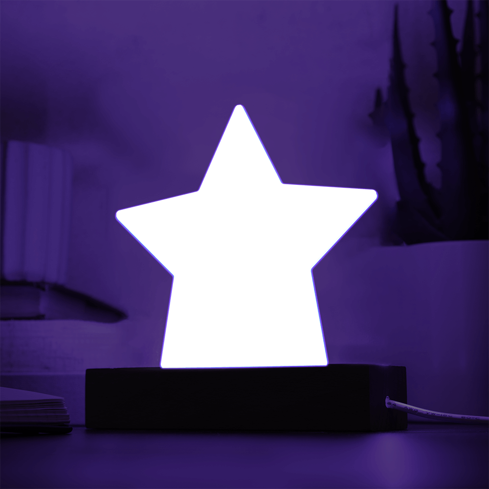 Plaque étoile en acrylique gravée