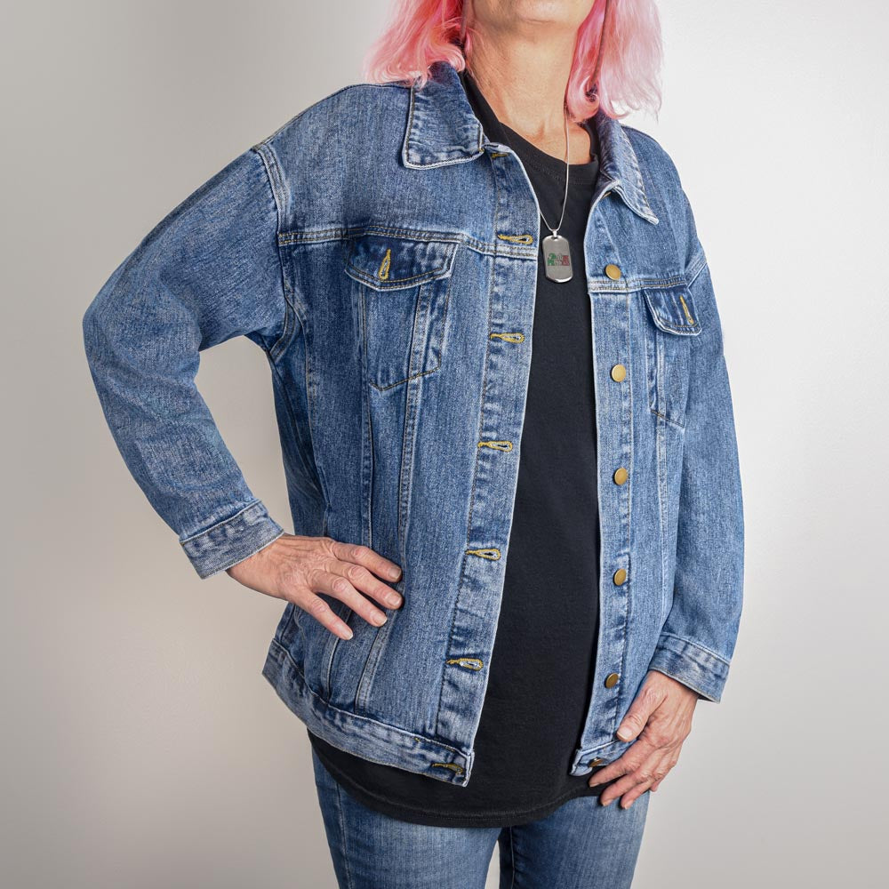 Veste en jean surdimensionnée pour femme