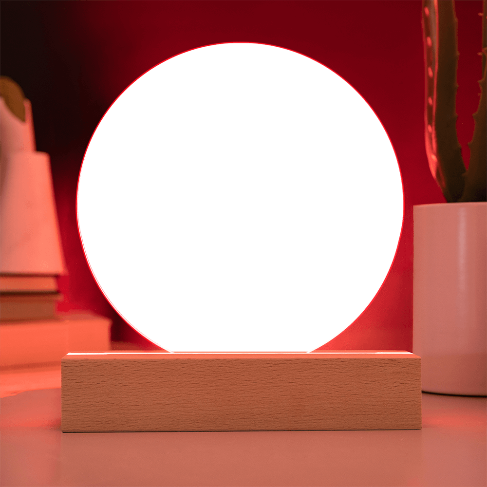 Plaque circulaire en acrylique gravée